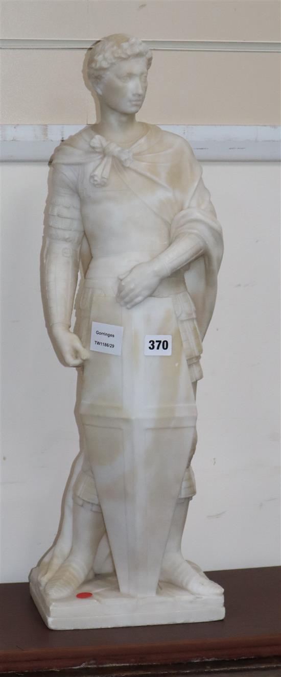 An alabaster figure of a soldier, height 65cm